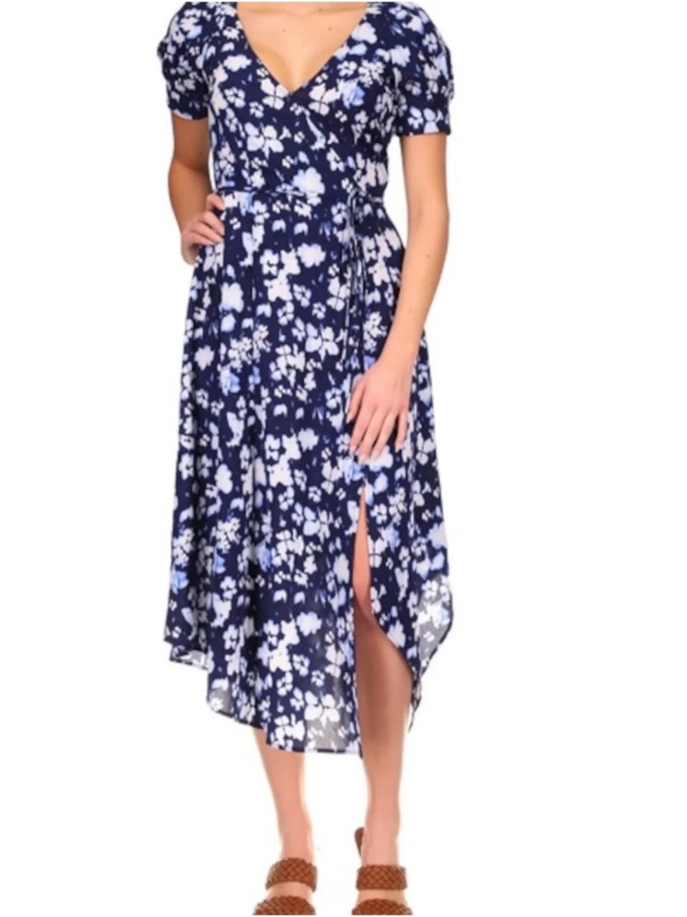Michael Kors Abstract Tie Dye Asymmetric Hem Midi Dress - Picture 3 of 13